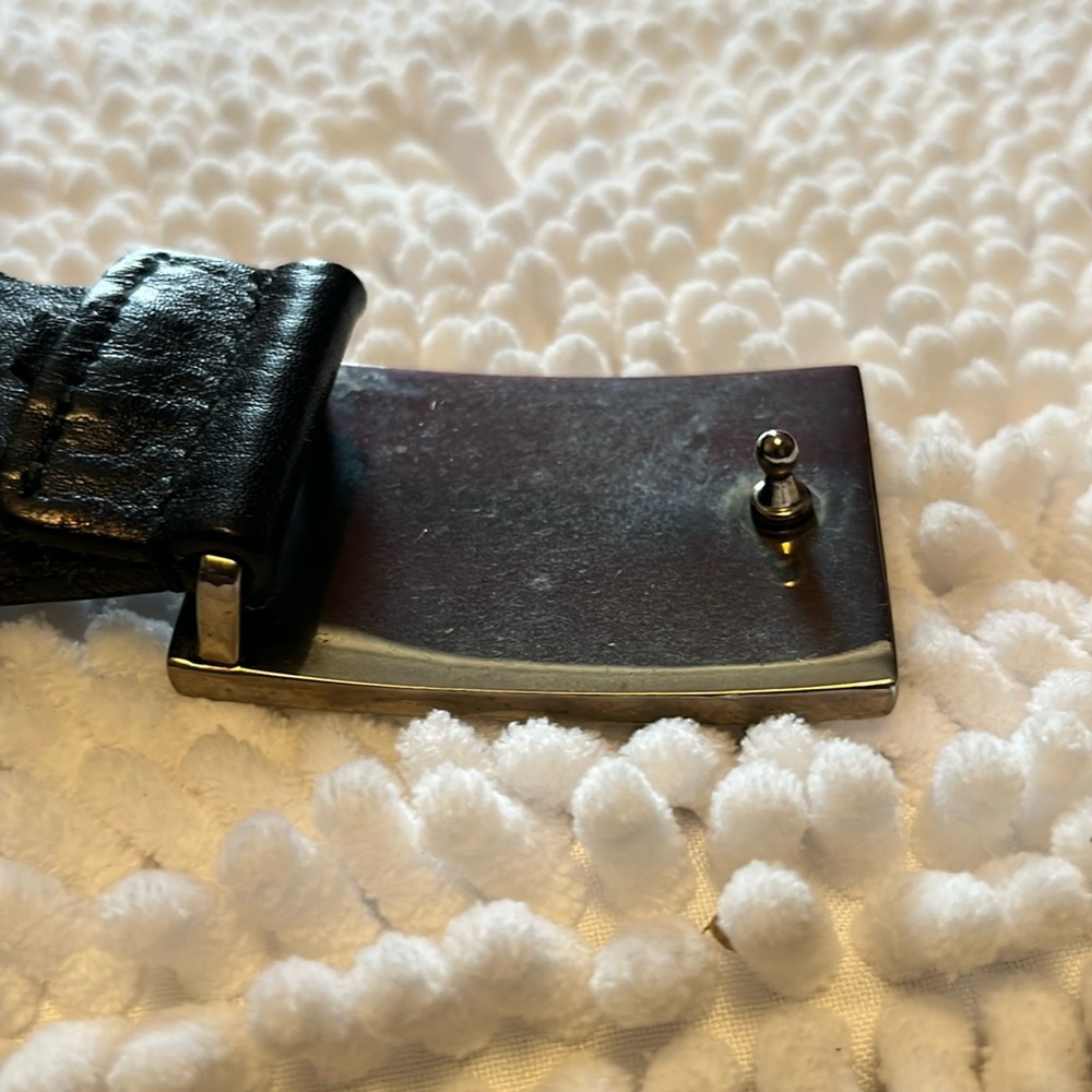 Gucci  Black Belt Rare Vintage with Shiny Silver Buckle - Picture 8 of 12